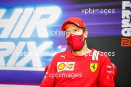 Sebastian Vettel (GER) Ferrari in the FIA Press Conference. 03.12.2020. Formula 1 World Championship, Rd 16, Sakhir Grand Prix, Sakhir, Bahrain, Preparation Day.