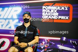 Jack Aitken (GBR) / (KOR) Williams Racing in the FIA Press Conference. 03.12.2020. Formula 1 World Championship, Rd 16, Sakhir Grand Prix, Sakhir, Bahrain, Preparation Day.