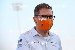 Andreas Seidl, McLaren Managing Director. 03.12.2020. Formula 1 World Championship, Rd 16, Sakhir Grand Prix, Sakhir, Bahrain, Preparation Day.