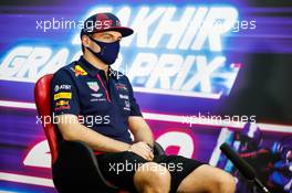 Max Verstappen (NLD) Red Bull Racing in the FIA Press Conference. 03.12.2020. Formula 1 World Championship, Rd 16, Sakhir Grand Prix, Sakhir, Bahrain, Preparation Day.