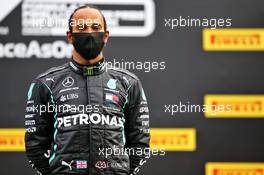 Race winner Lewis Hamilton (GBR) Mercedes AMG F1 on the podium. 12.07.2020. Formula 1 World Championship, Rd 2, Steiermark Grand Prix, Spielberg, Austria, Race Day.
