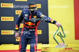 Max Verstappen (NLD) Red Bull Racing celebrates his third position on the podium. 12.07.2020. Formula 1 World Championship, Rd 2, Steiermark Grand Prix, Spielberg, Austria, Race Day.