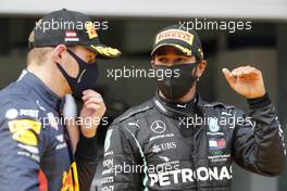 Max Verstappen (NLD) Red Bull Racing RB16 and Lewis Hamilton (GBR) Mercedes AMG F1 W11. 12.07.2020. Formula 1 World Championship, Rd 2, Steiermark Grand Prix, Spielberg, Austria, Race Day.