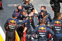 Max Verstappen (NLD) Red Bull Racing celebrates his third position with the team in parc ferme. 12.07.2020. Formula 1 World Championship, Rd 2, Steiermark Grand Prix, Spielberg, Austria, Race Day.