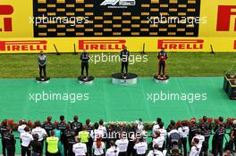 The podium (L to R): Stephanie Travers (GBR) Mercedes AMG F1 Trackside Fluid Engineer; Valtteri Bottas (FIN) Mercedes AMG F1, second; Lewis Hamilton (GBR) Mercedes AMG F1, race winner; Max Verstappen (NLD) Red Bull Racing, third. 12.07.2020. Formula 1 World Championship, Rd 2, Steiermark Grand Prix, Spielberg, Austria, Race Day.
