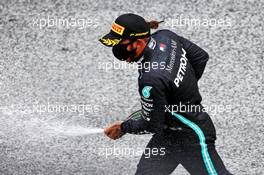 Race winner Lewis Hamilton (GBR) Mercedes AMG F1 celebrates on the podium. 12.07.2020. Formula 1 World Championship, Rd 2, Steiermark Grand Prix, Spielberg, Austria, Race Day.