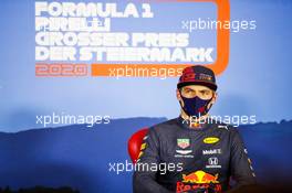 Max Verstappen (NLD) Red Bull Racing in the post race FIA Press Conference. 12.07.2020. Formula 1 World Championship, Rd 2, Steiermark Grand Prix, Spielberg, Austria, Race Day.