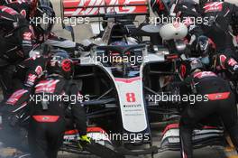 Romain Grosjean (FRA) Haas F1 Team VF-20 makes a pit stop. 12.07.2020. Formula 1 World Championship, Rd 2, Steiermark Grand Prix, Spielberg, Austria, Race Day.