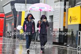 Sergio Perez (MEX) Racing Point F1 Team - heavy rain in the paddock. 11.07.2020. Formula 1 World Championship, Rd 2, Steiermark Grand Prix, Spielberg, Austria, Qualifying Day.