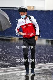 Robert Kubica (POL) Alfa Romeo Racing Reserve Driver - heavy rain in the paddock. 11.07.2020. Formula 1 World Championship, Rd 2, Steiermark Grand Prix, Spielberg, Austria, Qualifying Day.