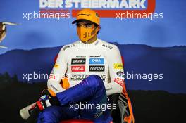Carlos Sainz Jr (ESP) McLaren in the post qualifying FIA Press Conference. 11.07.2020. Formula 1 World Championship, Rd 2, Steiermark Grand Prix, Spielberg, Austria, Qualifying Day.