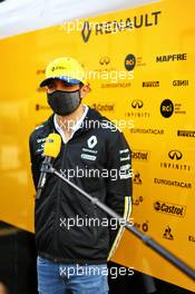 Esteban Ocon (FRA) Renault F1 Team with the media. 12.07.2020. Formula 1 World Championship, Rd 2, Steiermark Grand Prix, Spielberg, Austria, Race Day.
