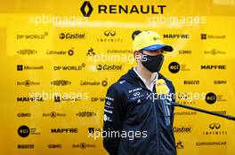 Esteban Ocon (FRA) Renault F1 Team with the media. 12.07.2020. Formula 1 World Championship, Rd 2, Steiermark Grand Prix, Spielberg, Austria, Race Day.