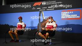 (L to R): Antonio Giovinazzi (ITA) Alfa Romeo Racing and Kimi Raikkonen (FIN) Alfa Romeo Racing in the FIA Press Conference. 09.07.2020. Formula 1 World Championship, Rd 2, Steiermark Grand Prix, Spielberg, Austria, Preparation Day.