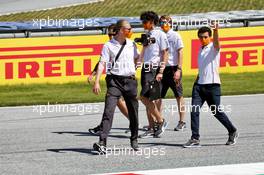 Lando Norris (GBR) McLaren MCL35 walks the circuit with the team. 09.07.2020. Formula 1 World Championship, Rd 2, Steiermark Grand Prix, Spielberg, Austria, Preparation Day.