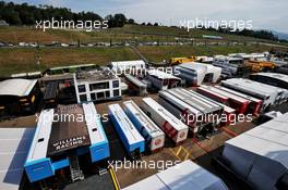 Paddock atmosphere - Williams Racing trucks and motorhome. 11.09.2020. Formula 1 World Championship, Rd 9, Tuscan Grand Prix, Mugello, Italy, Practice Day.