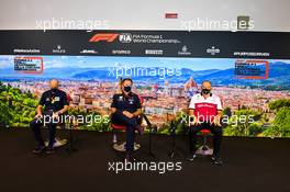 The FIA Press Conference (L to R): Franz Tost (AUT) AlphaTauri Team Principal; Christian Horner (GBR) Red Bull Racing Team Principal; Frederic Vasseur (FRA) Alfa Romeo Racing Team Principal. 11.09.2020. Formula 1 World Championship, Rd 9, Tuscan Grand Prix, Mugello, Italy, Practice Day.