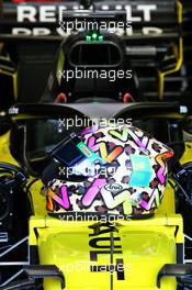 The helmet of Daniel Ricciardo (AUS) Renault F1 Team RS20. 11.09.2020. Formula 1 World Championship, Rd 9, Tuscan Grand Prix, Mugello, Italy, Practice Day.