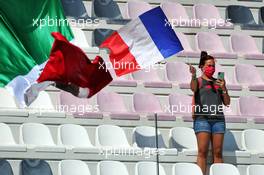 Circuit atmosphere - fans in the grandstand. 11.09.2020. Formula 1 World Championship, Rd 9, Tuscan Grand Prix, Mugello, Italy, Practice Day.