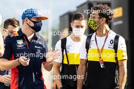 (L to R): Max Verstappen (NLD) Red Bull Racing with Daniel Ricciardo (AUS) Renault F1 Team. 11.09.2020. Formula 1 World Championship, Rd 9, Tuscan Grand Prix, Mugello, Italy, Practice Day.