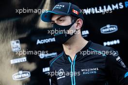 Nicholas Latifi (CDN) Williams Racing with the media. 11.09.2020. Formula 1 World Championship, Rd 9, Tuscan Grand Prix, Mugello, Italy, Practice Day.
