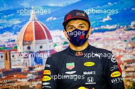 Alexander Albon (THA) Red Bull Racing in the post race FIA Press Conference. 13.09.2020. Formula 1 World Championship, Rd 9, Tuscan Grand Prix, Mugello, Italy, Race Day.