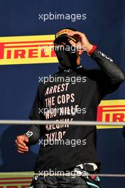 Race winner Lewis Hamilton (GBR) Mercedes AMG F1 on the podium. 13.09.2020. Formula 1 World Championship, Rd 9, Tuscan Grand Prix, Mugello, Italy, Race Day.