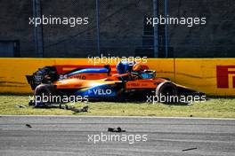 Carlos Sainz Jr (ESP) McLaren MCL35 crashed out of the race. 13.09.2020. Formula 1 World Championship, Rd 9, Tuscan Grand Prix, Mugello, Italy, Race Day.