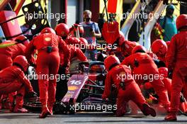 Charles Leclerc (MON) Ferrari SF1000 makes a pit stop. 13.09.2020. Formula 1 World Championship, Rd 9, Tuscan Grand Prix, Mugello, Italy, Race Day.