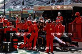 Charles Leclerc (MON) Ferrari SF1000 in the pits. 13.09.2020. Formula 1 World Championship, Rd 9, Tuscan Grand Prix, Mugello, Italy, Race Day.