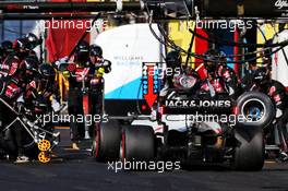 Romain Grosjean (FRA) Haas F1 Team VF-20 makes a pit stop. 13.09.2020. Formula 1 World Championship, Rd 9, Tuscan Grand Prix, Mugello, Italy, Race Day.