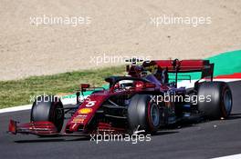 Sebastian Vettel (GER) Ferrari SF1000 with a broken front wing. 13.09.2020. Formula 1 World Championship, Rd 9, Tuscan Grand Prix, Mugello, Italy, Race Day.