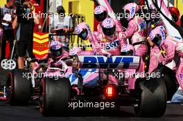Lance Stroll (CDN) Racing Point F1 Team RP20 makes a pit stop. 13.09.2020. Formula 1 World Championship, Rd 9, Tuscan Grand Prix, Mugello, Italy, Race Day.