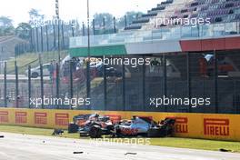 Kevin Magnussen (DEN) Haas VF-20 and Carlos Sainz Jr (ESP) McLaren MCL35 crashed out of the race. 13.09.2020. Formula 1 World Championship, Rd 9, Tuscan Grand Prix, Mugello, Italy, Race Day.