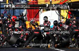 Romain Grosjean (FRA) Haas F1 Team VF-20 makes a pit stop. 13.09.2020. Formula 1 World Championship, Rd 9, Tuscan Grand Prix, Mugello, Italy, Race Day.