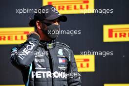Pole sitter Lewis Hamilton (GBR) Mercedes AMG F1 in qualifying parc ferme. 12.09.2020. Formula 1 World Championship, Rd 9, Tuscan Grand Prix, Mugello, Italy, Qualifying Day.