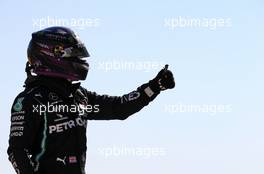 Pole sitter Lewis Hamilton (GBR) Mercedes AMG F1 celebrates in qualifying parc ferme. 12.09.2020. Formula 1 World Championship, Rd 9, Tuscan Grand Prix, Mugello, Italy, Qualifying Day.