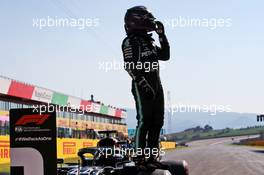Pole sitter Lewis Hamilton (GBR) Mercedes AMG F1 W11 celebrates in qualifying parc ferme. 12.09.2020. Formula 1 World Championship, Rd 9, Tuscan Grand Prix, Mugello, Italy, Qualifying Day.