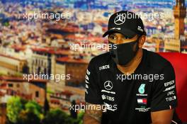 Lewis Hamilton (GBR) Mercedes AMG F1 in the post qualifying FIA Press Conference. 12.09.2020. Formula 1 World Championship, Rd 9, Tuscan Grand Prix, Mugello, Italy, Qualifying Day.
