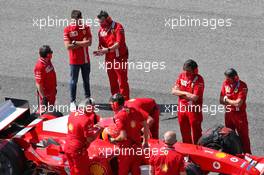 Charles Leclerc (MON) Ferrari watches Mick Schumacher (GER) Prema Racing Formula 2 Driver in the Ferrari F2004. 13.09.2020. Formula 1 World Championship, Rd 9, Tuscan Grand Prix, Mugello, Italy, Race Day.