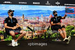 (L to R): Nicholas Latifi (CDN) Williams Racing and George Russell (GBR) Williams Racing in the FIA Press Conference. 10.09.2020. Formula 1 World Championship, Rd 9, Tuscan Grand Prix, Mugello, Italy, Preparation Day.
