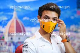 Lando Norris (GBR) McLaren in the FIA Press Conference. 10.09.2020. Formula 1 World Championship, Rd 9, Tuscan Grand Prix, Mugello, Italy, Preparation Day.