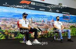 (L to R): Pierre Gasly (FRA) AlphaTauri and Daniil Kvyat (RUS) AlphaTauri in the FIA Press Conference. 10.09.2020. Formula 1 World Championship, Rd 9, Tuscan Grand Prix, Mugello, Italy, Preparation Day.