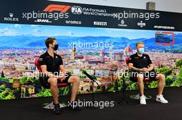 (L to R): Romain Grosjean (FRA) Haas F1 Team and Kevin Magnussen (DEN) Haas F1 Team in the FIA Press Conference. 10.09.2020. Formula 1 World Championship, Rd 9, Tuscan Grand Prix, Mugello, Italy, Preparation Day.