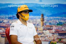 Carlos Sainz Jr (ESP) McLaren in the FIA Press Conference. 10.09.2020. Formula 1 World Championship, Rd 9, Tuscan Grand Prix, Mugello, Italy, Preparation Day.