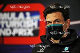 Toto Wolff (GER) Mercedes AMG F1 Shareholder and Executive Director in the FIA Press Conference. 13.11.2020 Formula 1 World Championship, Rd 14, Turkish Grand Prix, Istanbul, Turkey, Practice Day.