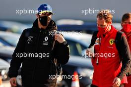 (L to R): Daniel Ricciardo (AUS) Renault F1 Team with Sebastian Vettel (GER) Ferrari. 13.11.2020 Formula 1 World Championship, Rd 14, Turkish Grand Prix, Istanbul, Turkey, Practice Day.