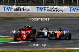 Sebastian Vettel (GER) Ferrari SF1000 leads Carlos Sainz Jr (ESP) McLaren MCL35. 13.11.2020 Formula 1 World Championship, Rd 14, Turkish Grand Prix, Istanbul, Turkey, Practice Day.