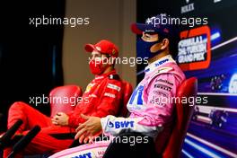 (L to R): Sebastian Vettel (GER) Ferrari and Sergio Perez (MEX) Racing Point F1 Team in the post race FIA Press Conference. 15.11.2020. Formula 1 World Championship, Rd 14, Turkish Grand Prix, Istanbul, Turkey, Race Day.