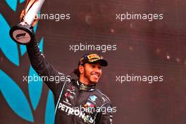 Race winner and World Champion Lewis Hamilton (GBR) Mercedes AMG F1 celebrates on the podium. 15.11.2020. Formula 1 World Championship, Rd 14, Turkish Grand Prix, Istanbul, Turkey, Race Day.